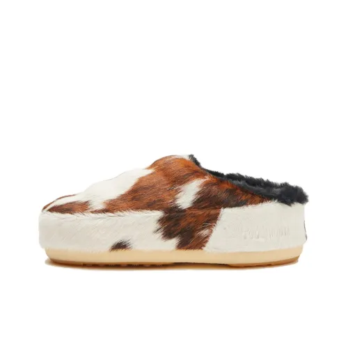 MOON BOOT Резиновая подошва Тихий Домашние тапочки Женские Бежево-коричневый