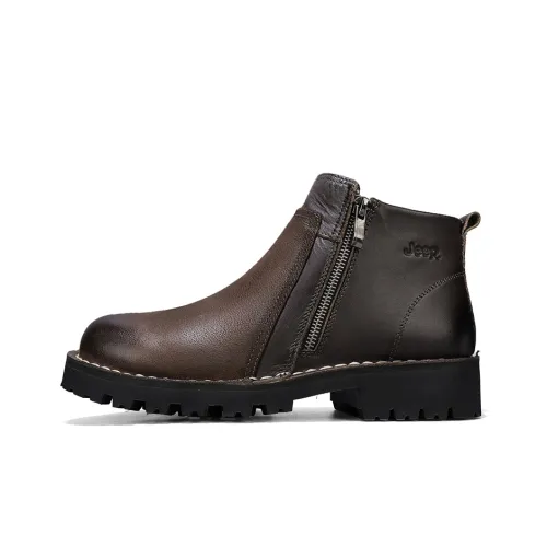 Jeep Повседневные кожаные туфли MID Топ Темно-коричневый Мужской