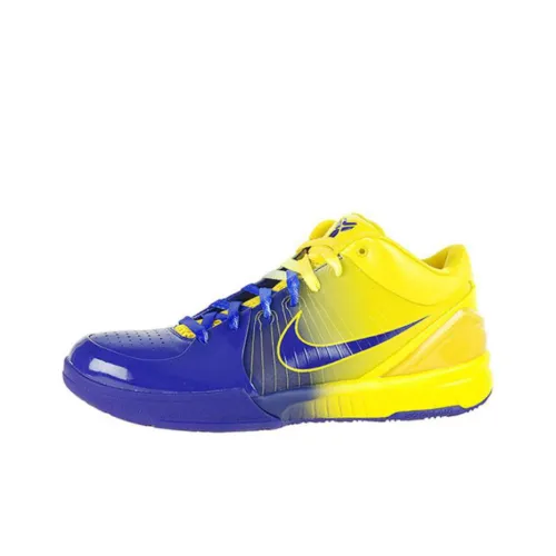 Nike Zoom Kobe 4 Коби 4 Нескользящий Легкий MID Топ Баскетбольные кроссовки для игры Мужской Фиолетовый Желтый