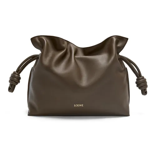 LOEWE Flamenco Nappa Коровья кожа Одно плечо Через плечо Клатч Средний Женский Шоколад