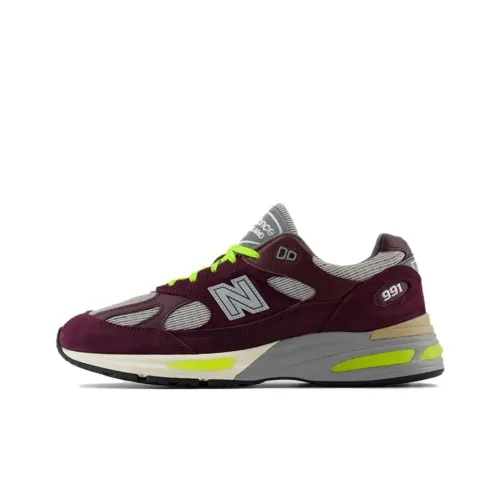 Patta x New Balance NB 991 V2 Low Топ Повседневные Беговые Кроссовки Унисекс Бордовый Фиолетовый MADE In UK