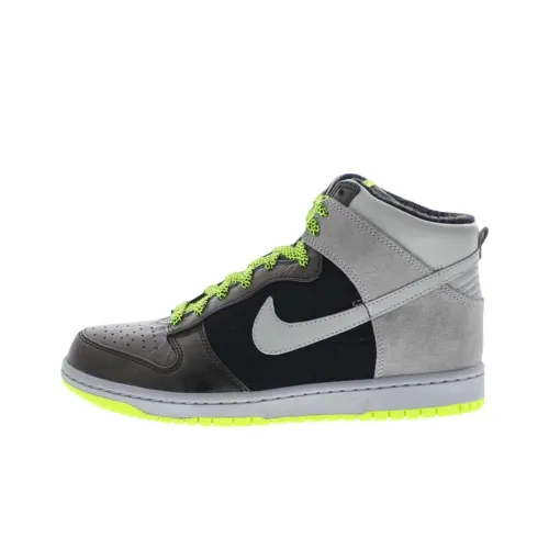 Nike Dunk High Slip-Resistant Shock Absorbers High Top Скейтборд Кроссовки Женские Серый Зеленый