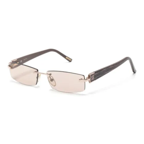 GIVENCHY Металл Ацетат Акрил Прямоугольные Солнцезащитные очки Женские Коричневый