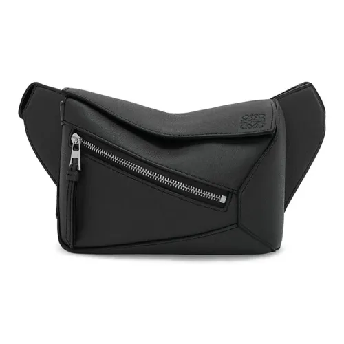 LOEWE Пазл Коровья кожа Бананка Мини Мужской Черный