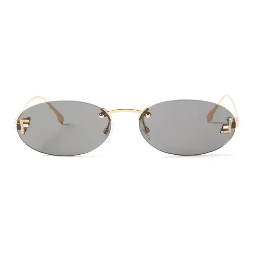 FENDI Металл OVAL SUNGLASSES Женские Золотой