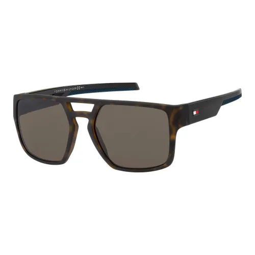 Tommy Hilfiger Полиамид Квадратные Солнцезащитные очки Мужские Черепаховый