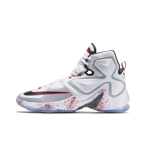 Nike Lebron 13 Friday The 13th Anti-slip Легкий Высокий Топ Баскетбольные Кроссовки для Игры Мужской Белый