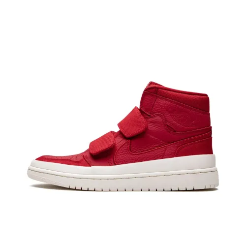 Jordan Air Jordan 1 Retro High Двойные лямки Фитнес-красный Высокий Топ Винтажные баскетбольные кроссовки Мужской Красно-белый