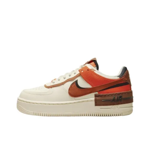 Nike Air Force 1 Амортизация Износостойкие Низкие Кроссовки для Скейтбординга Женские Бежево-Коричневые