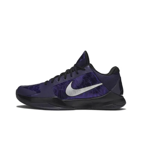 Nike Zoom Kobe 5 ZK5 Нескользящий Легкий Низкий Топ Баскетбольные Кроссовки Мужские Электрическое Свечение Фиолетовый