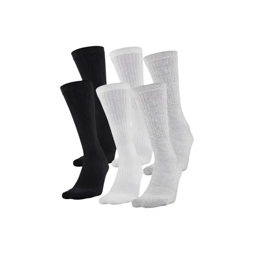 Under Armour 6 пар Черный + Черный+Белый + Белый+Серый+Серый Унисекс Колено высокие носки