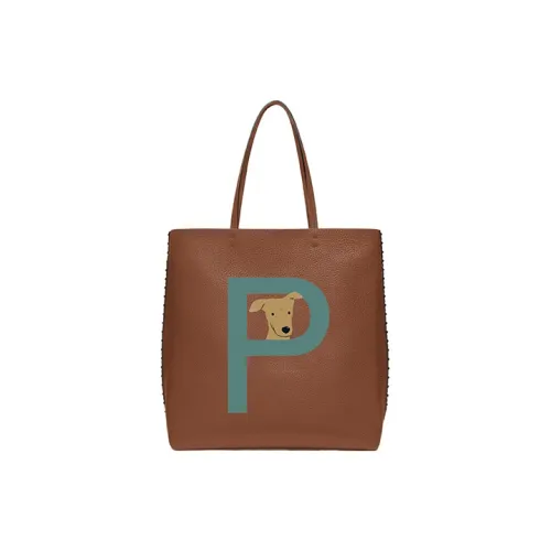 Valentino Телячья кожа с текстурой Тоут Сумка Сумка для покупок Сумка через плечо Сумка для женщин Седло Коричневый и Британский зеленый