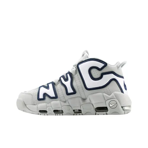 Nike Air More Uptempo NYC Большой Воздух MID Топ Винтажные баскетбольные кроссовки Мужской Волчий серый