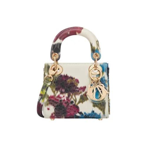 DIOR Lady Dior Телячья кожа Сумка Lady Dior Через плечо Одно плечо Микро Сумка Женская Молочно-белая