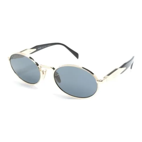 PRADA Пластик Металл OVAL SUNGLASSES Женские Золотой