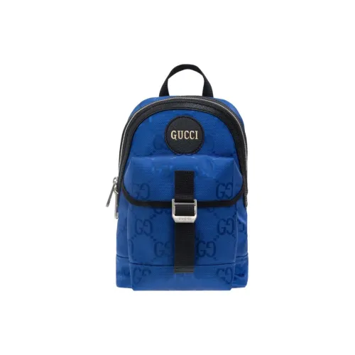 GUCCI Off The Grid Переработанный нейлон с кожаными вставками Сумка через плечо Сумка через плечо Мужская Синяя