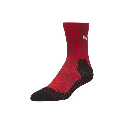 PUMA Geometric Terry 1 шт Красный Женские Носки до икры MID