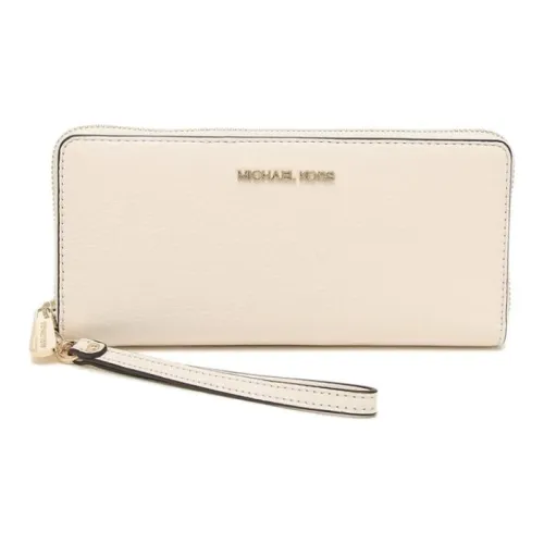 MICHAEL KORS Jet Set Travel Зернистая текстура кожа Личи Кожа Кошелек Большой Женские Молочно-белый