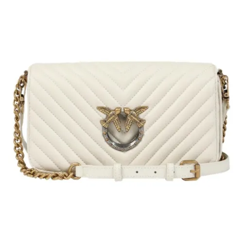 PINKO Click series Овчина Сумка через плечо Маленькая Женская Белая