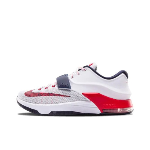 Nike KD 7 США KD 7 Нескользящий Легкий Низкий Топ Баскетбольные кроссовки Мужской Белый