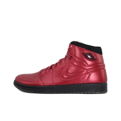 Jordan Air Jordan 1 Anodized Foamposite High Топ Винтажные баскетбольные кроссовки Мужской Красный