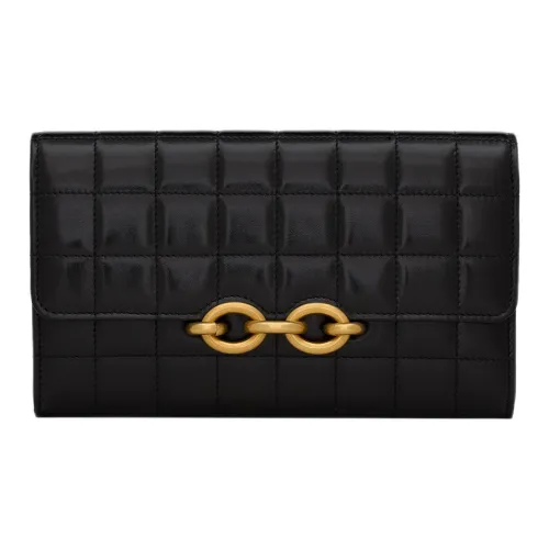 SAINT LAURENT LE MAILLON Кошелек из коровьей кожи большой женский черный