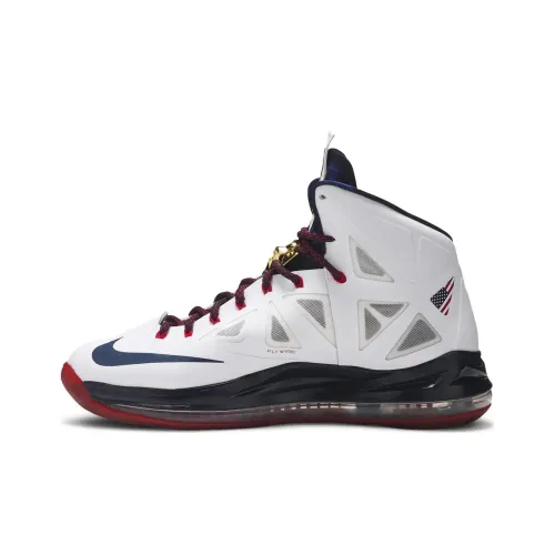 Nike Lebron 10 SP Gold Medal Нескользящий Легкий MID Баскетбольные кроссовки для игры Мужской Белый