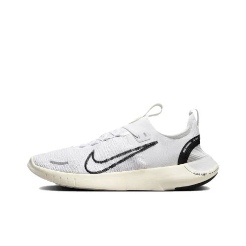 Nike Free RN Устойчивый к истиранию Дышащий Низкий Топ Повседневные Беговые кроссовки Женские Белый Черный