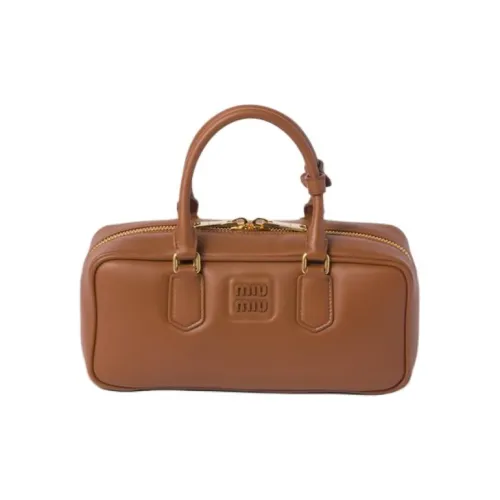 MIU MIU Arcadie series Кожа Сумка Женская Коньяк