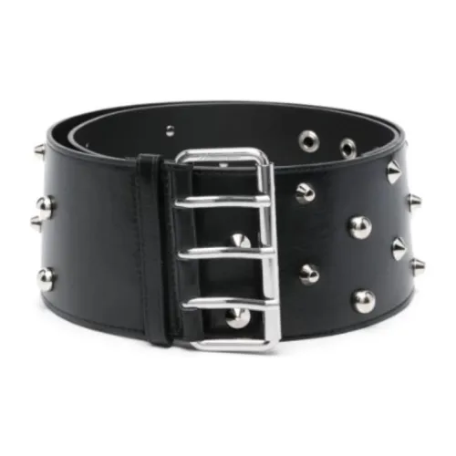 Blumarine Stud Украшение Шпилька Кожа наппа Коровья кожа Полиамид Кожаные ремни Женские Черный Ширина 8 см