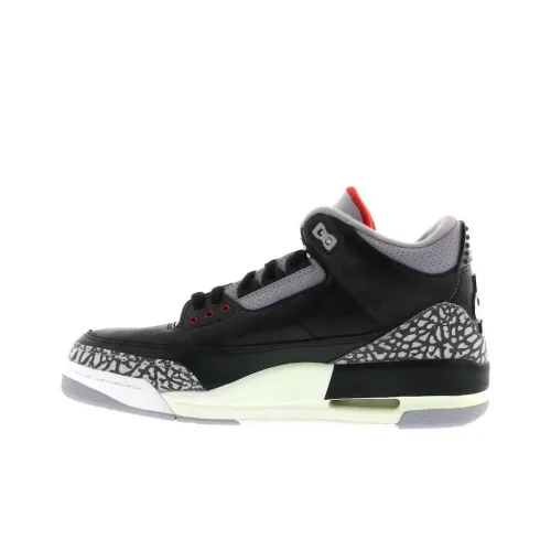 Jordan Air Jordan 3 Retro Черный Цементный MID Топ Винтажные баскетбольные кроссовки Мужской Черный Серый