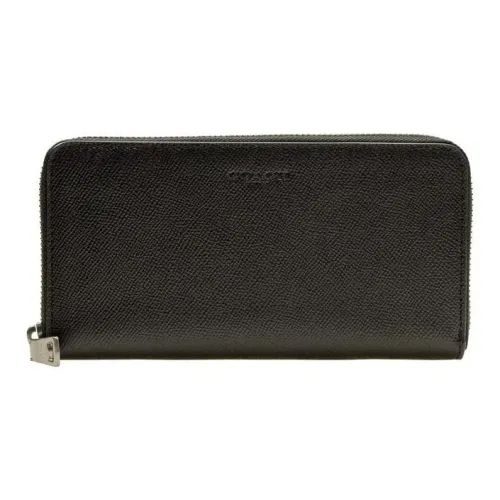 COACH Крестообразный текстура кожа кошелек женский черный