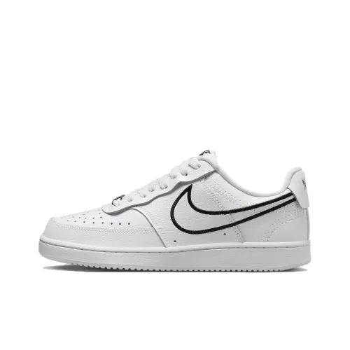 nike Court Vision Low Премиум Термический Slip-Resistant Низкий Топ Скейтбординг Кроссовки Женские Белые