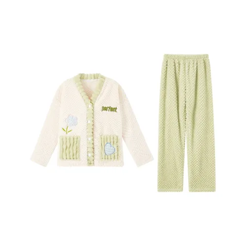 Сон Зеленый Сердце flower Женские Пижамные комплекты