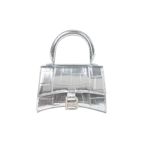 Balenciaga Hourglass Крокодиловый узор Тисненая Коровья кожа Сумка Hourglass Сумка через плечо Мини Сумка