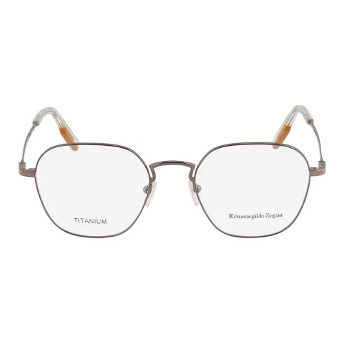 Zegna Титан Нерегулярная форма Оправы для очков Унисекс Серый