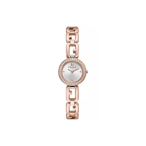 Furla Женские часы Кварцевый механизм Ремешок из нержавеющей стали 25 мм Серебристый циферблат