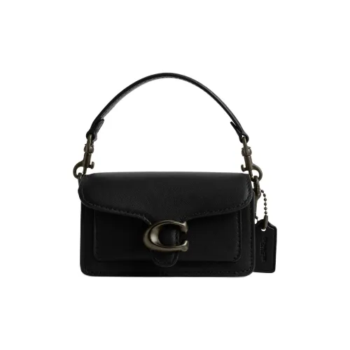 COACH Tabby Кожа Курьерская сумка Сумка Сумка через плечо Сумка через плечо Коробка Мини Женская Черная