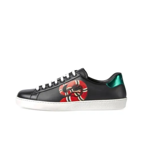GUCCI Ace Low Топ Стильные Скейтбординги Мужской Черный