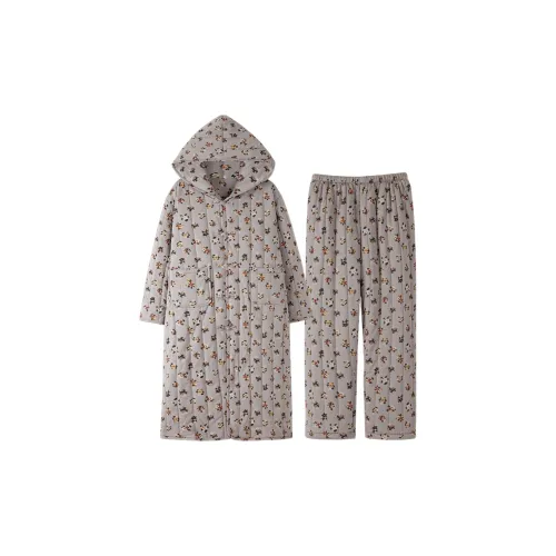 ZumashL S83780# Утепленный комплект одежды Ting Wu Зеленый Женские Пижамные комплекты