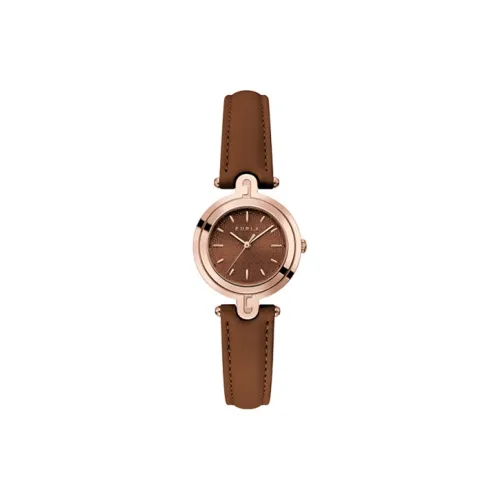 Furla HERITAGE Series Наручные часы Кварцевый механизм Кожаный ремешок 28 мм Коричневый циферблат Женские часы WW00050012L3