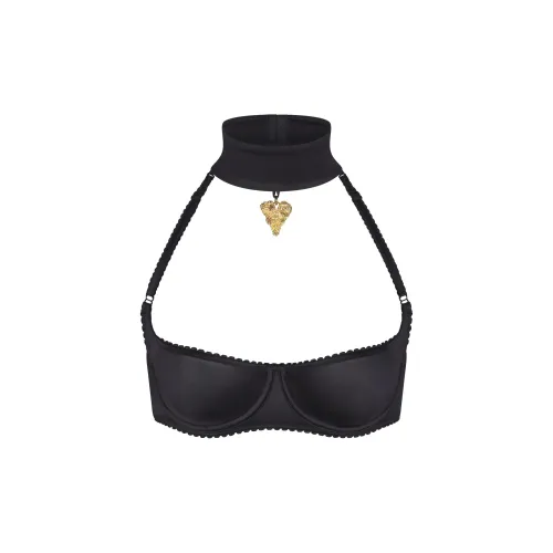 SKIMS Эластичный Сатин MEDALLION Без подкладки Scoop Бюстгальтер Женский Onyx Onyx