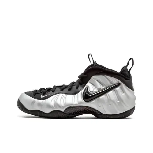 Nike Foamposite Pro Металлический Серебристый Alien Низкие Кеды Винтажные Баскетбольные Кроссовки Мужские Серебристые Пузырьки