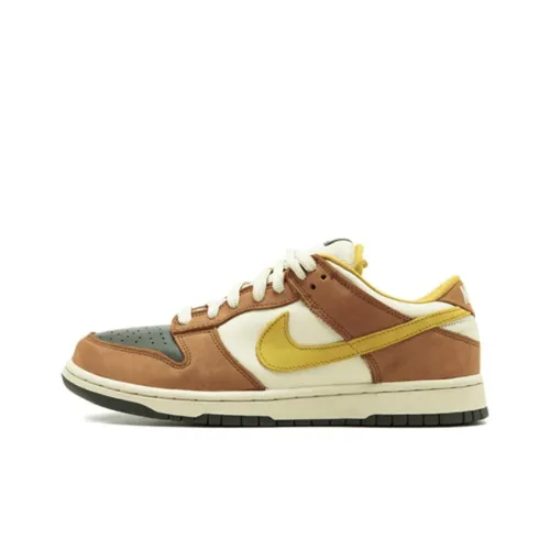 Nike Dunk SB Low Топ Скейтборд Кроссовки Мужские Коричнево-Желтые