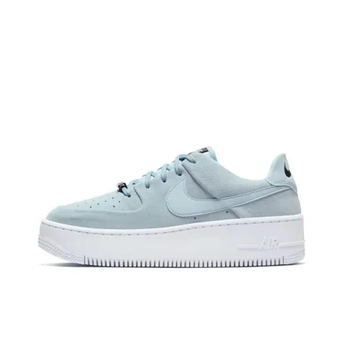 Nike Air Force 1 Slip Resistant Abrasion Resistant Низкий Топ Скейтбординг Кроссовки Женские Светло-Синий