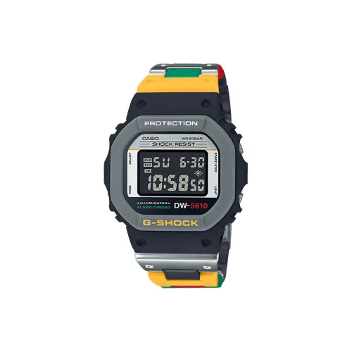 CASIO G Shock Vintage Trendy Small Block Кварцевый механизм Композитный материал Ремешок Часы Унисекс Черный циферблат DW 5610MT 1DR