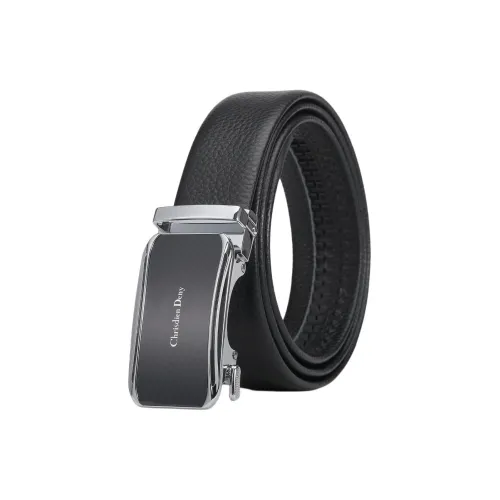 CHRISDIEN DENY Автоматическая застежка Брюки для молодых бизнесменов Ремень Мужской Черный Ширина 3,8 см