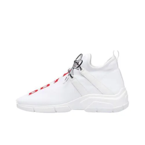 PRADA Низкий топ Повседневная обувь Женская Белая Красная