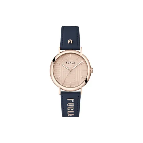 Furla Women's Watch Кварцевый механизм ремень из натуральной кожи 38 мм розовое золото циферблат часы