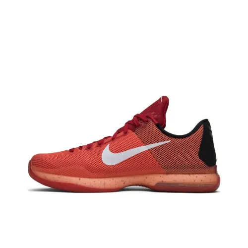 Nike Kobe 10 'Hot Лава' Амортизация Противоскользящий Легкий Низкий Топ Баскетбольные Кроссовки для Игры Мужской Magma Красный